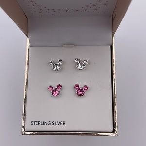 Disney Mickey and Minnie mouse sterling silver earrings